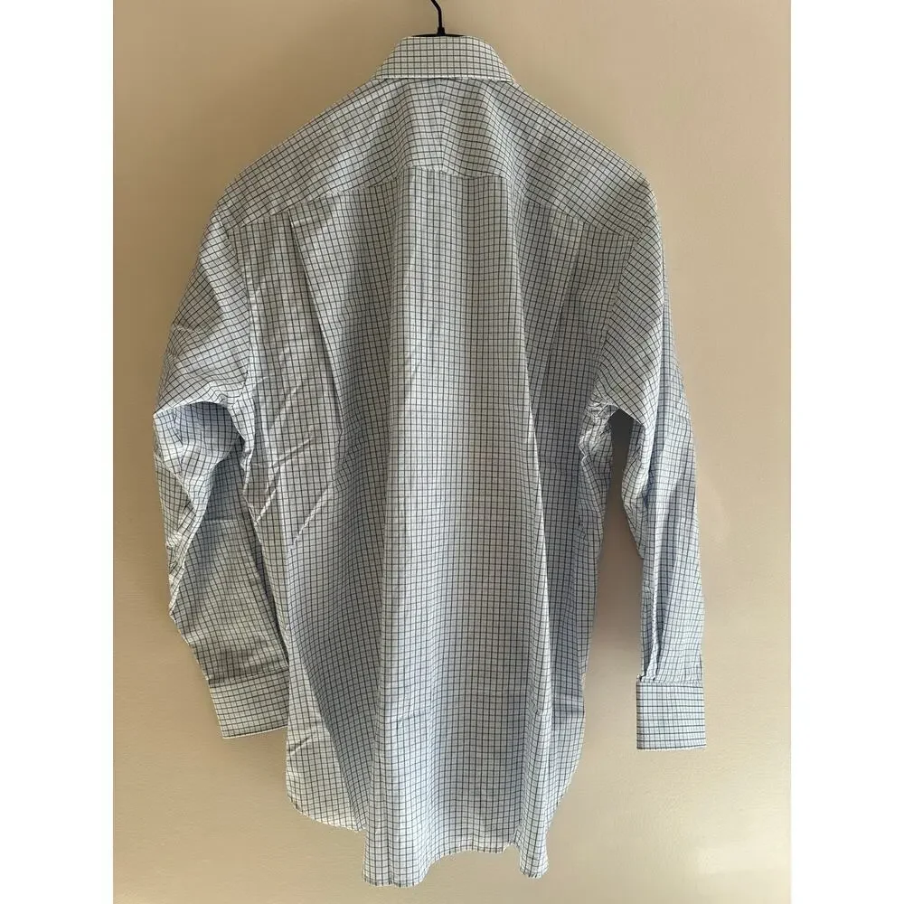 NWT Robert Talbott/Maus Hoffman Light Blue Grid Check Button-down 100% Cotton 17
